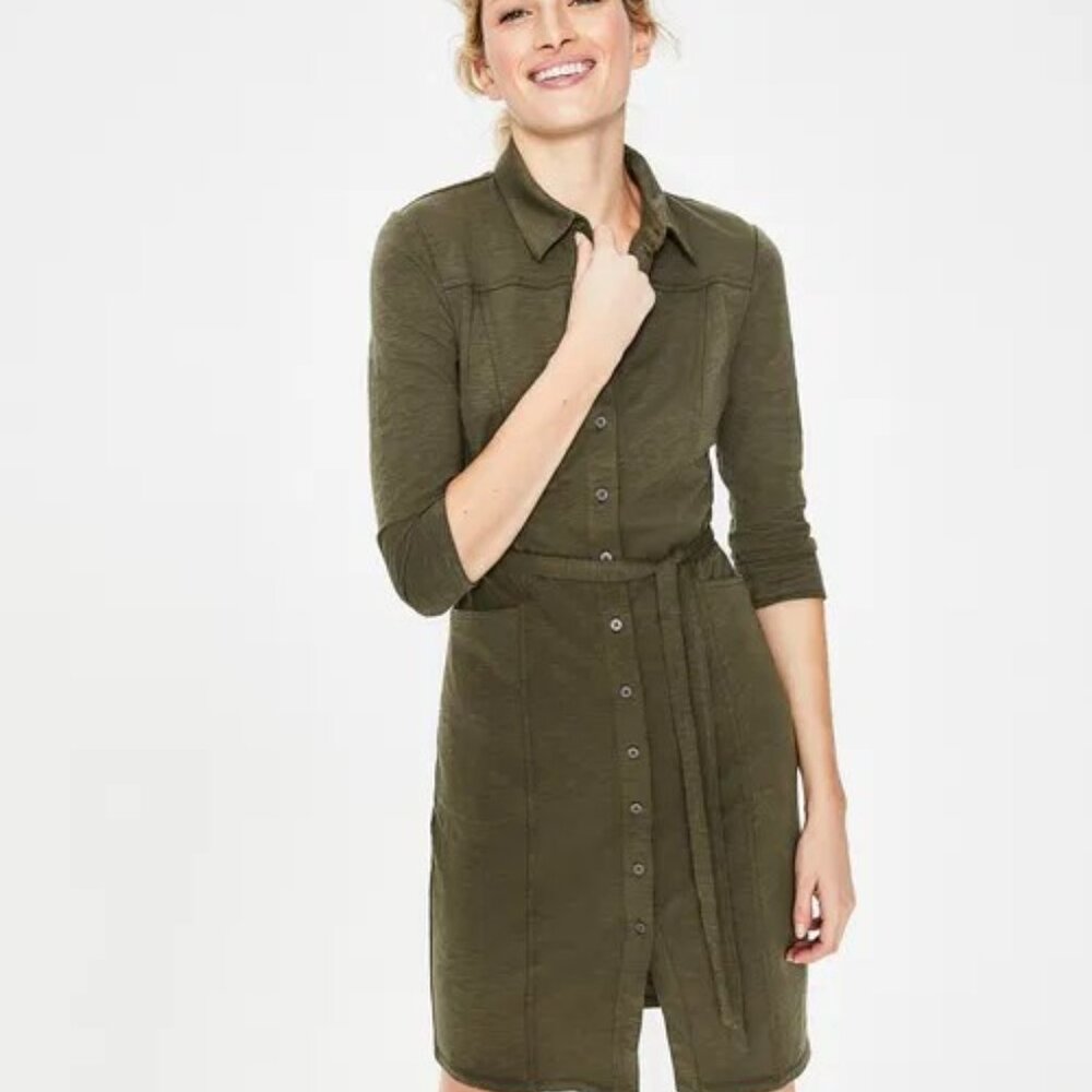 Boden Taupe Tara Jersey Shirtdress/Tunic, Like New, US 10R - Picture 2 of 15